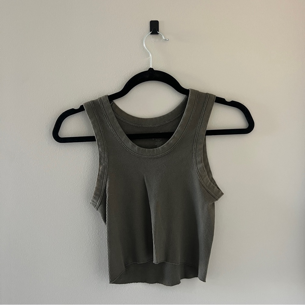 Pacsun Olive Green Crop Tank Top